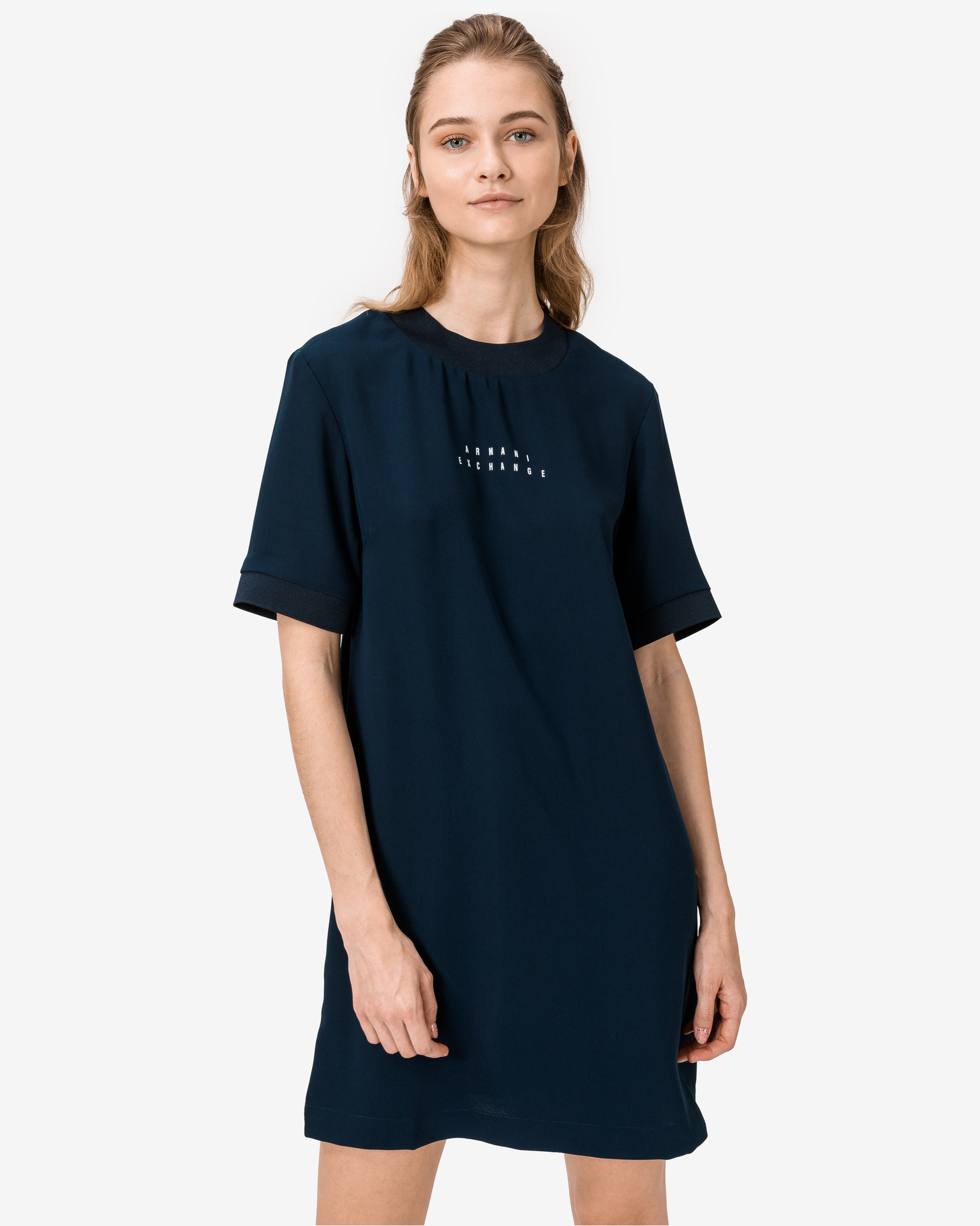 Fotografie Armani Exchange modré šaty - S