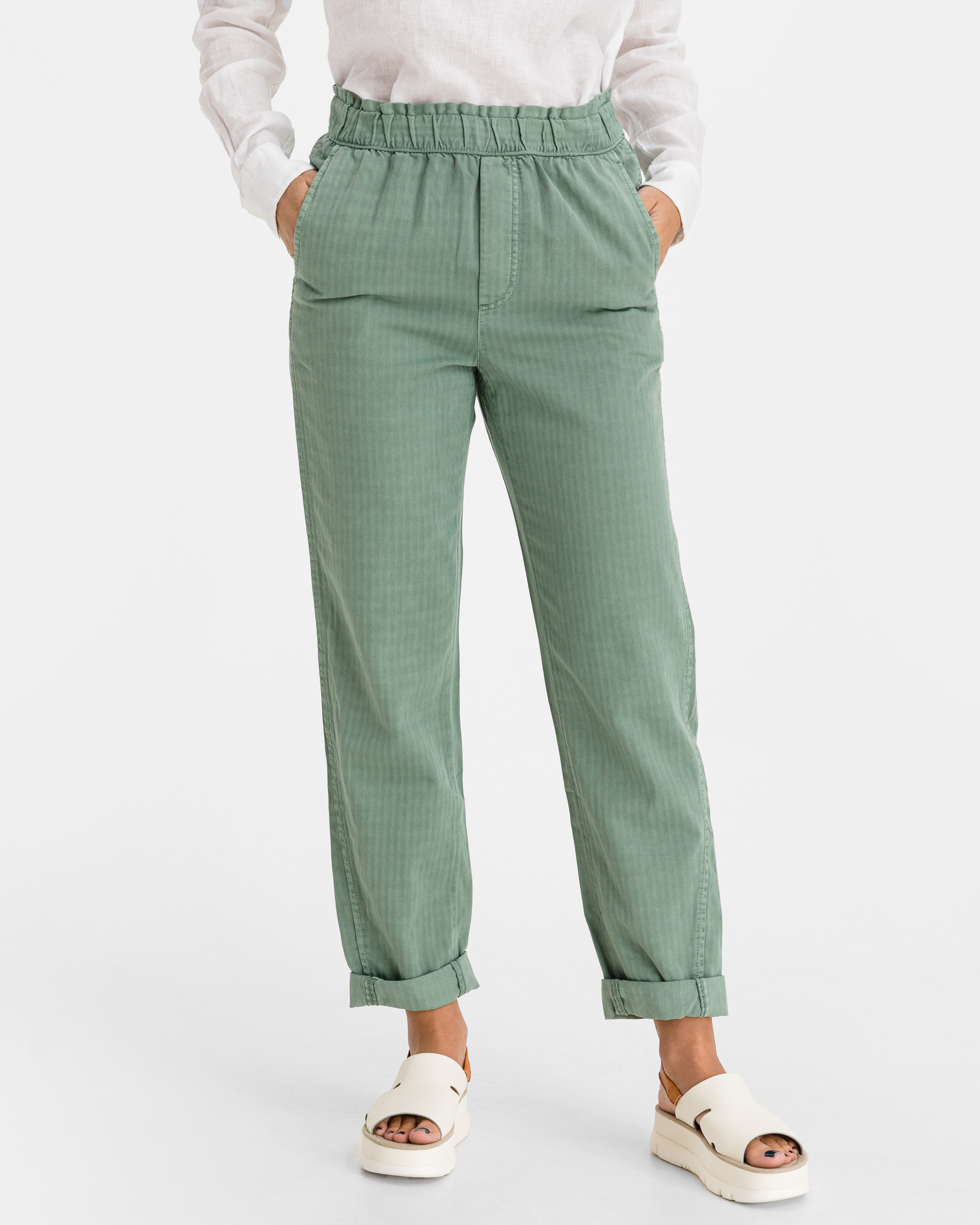 IRO Kaly Linen-Blend Paperbag Pants - Luxed