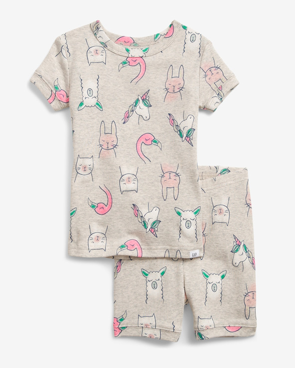 GAP Critter Graphic Pyjama Kinder Rosa Beige