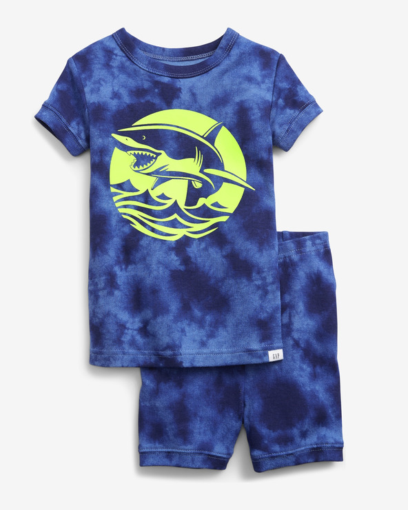 GAP Glow-in-the-Dark Shark Graphic Pyjama Kinder Blau