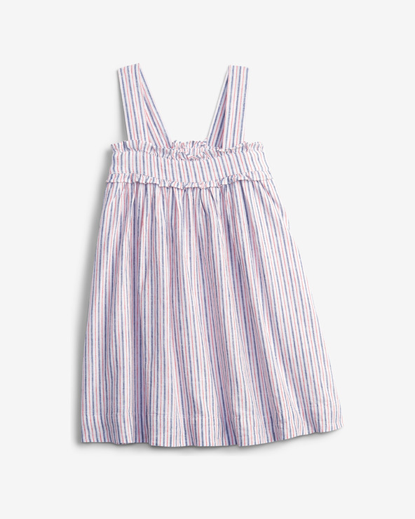 GAP Linen Stripe Sukienka dziecięca Różowy