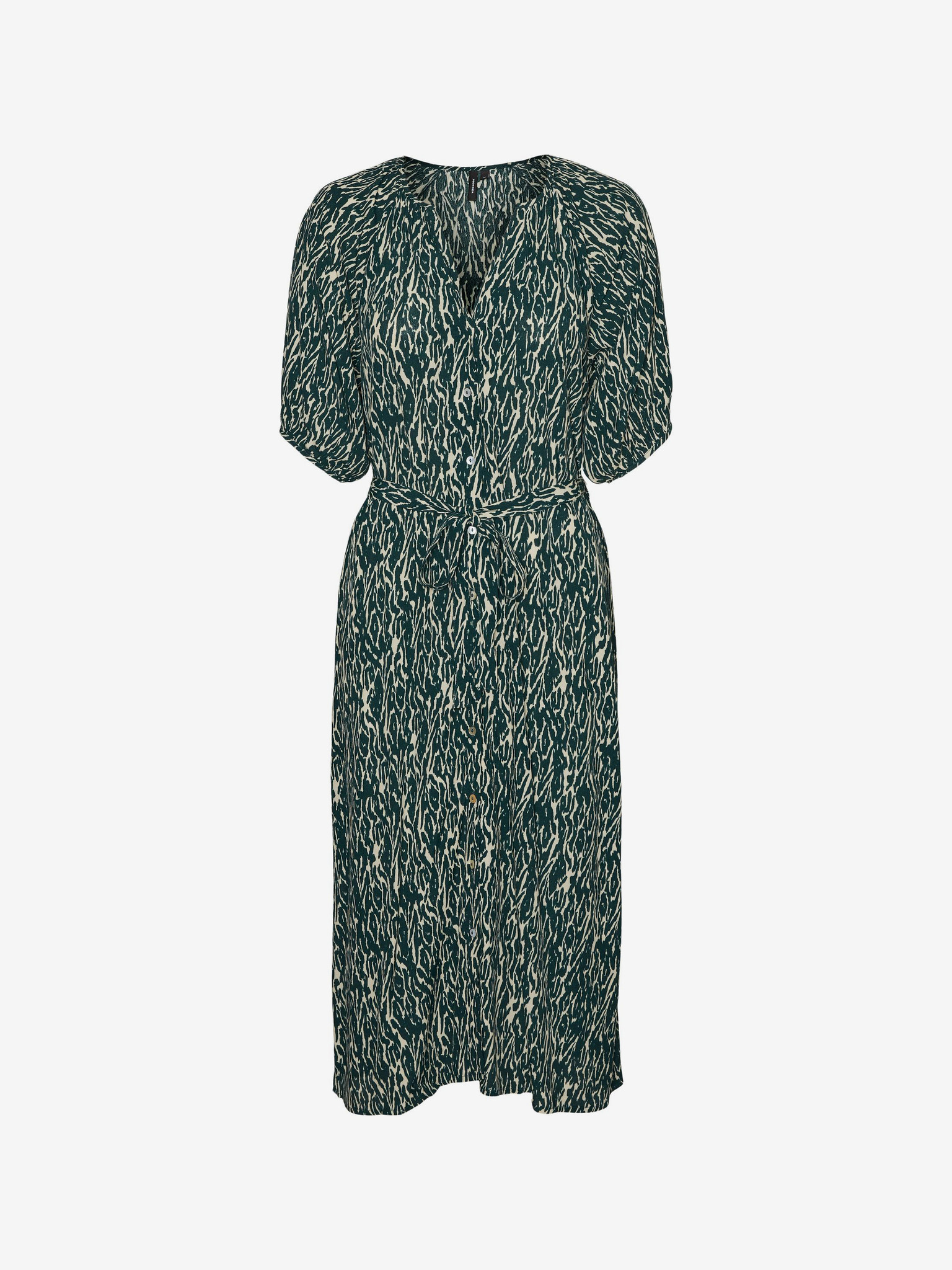Fotografie Zelené vzorované šaty VERO MODA Pilou - M