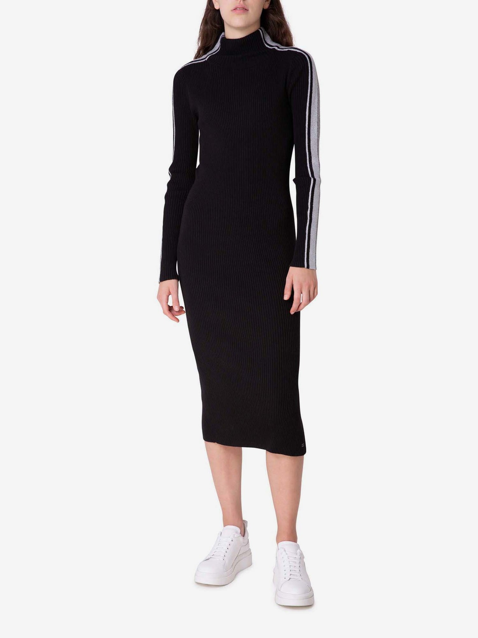 Fotografie Černé dámské svetrové šaty Tommy Hilfiger - XXS
