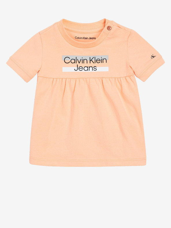 Calvin Klein Jeans Sukienka dziecięca Pomarańczowy