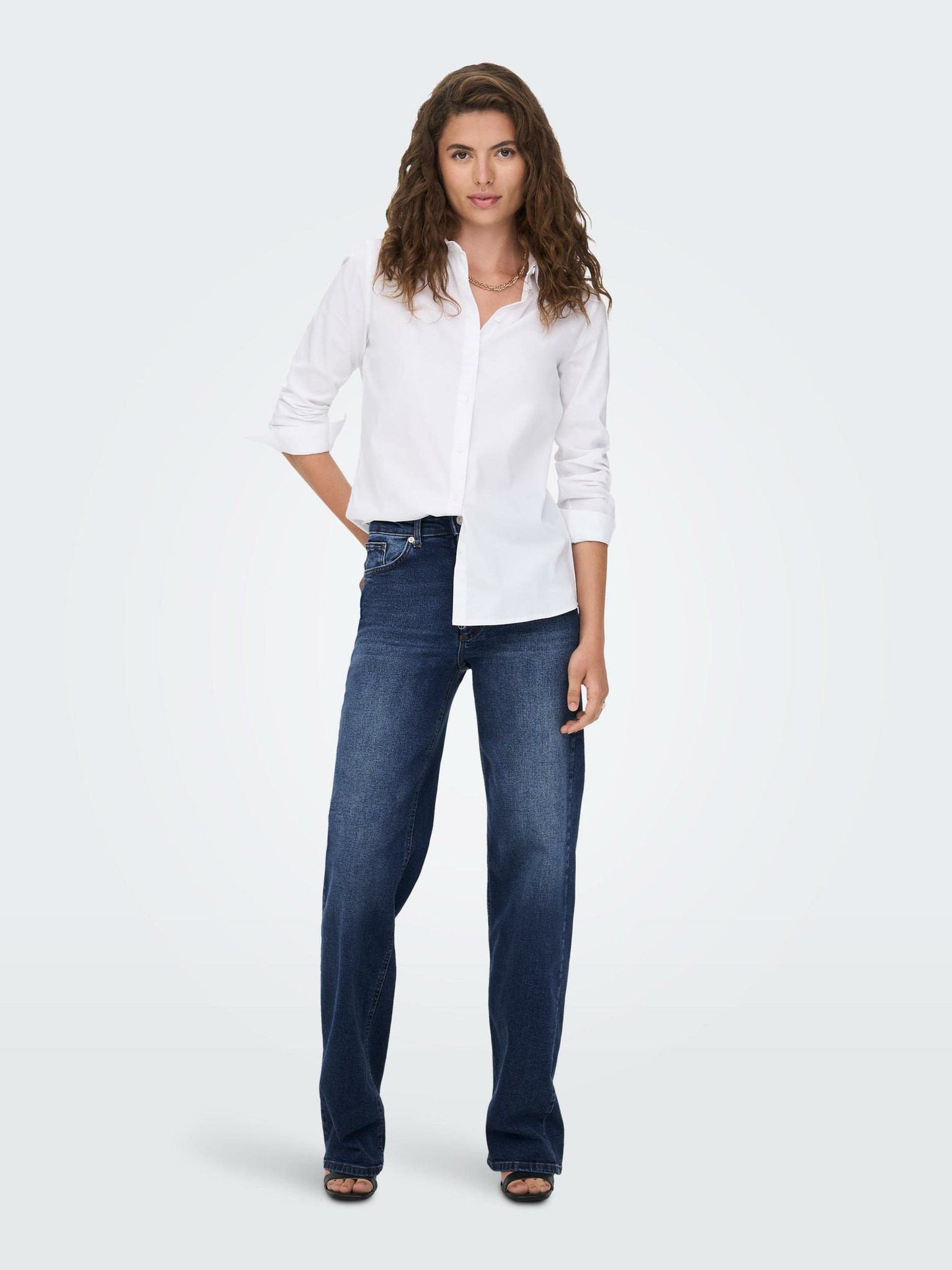 Jeans Juicy Básico Tiro Alto - Medium Blue Denim — Only