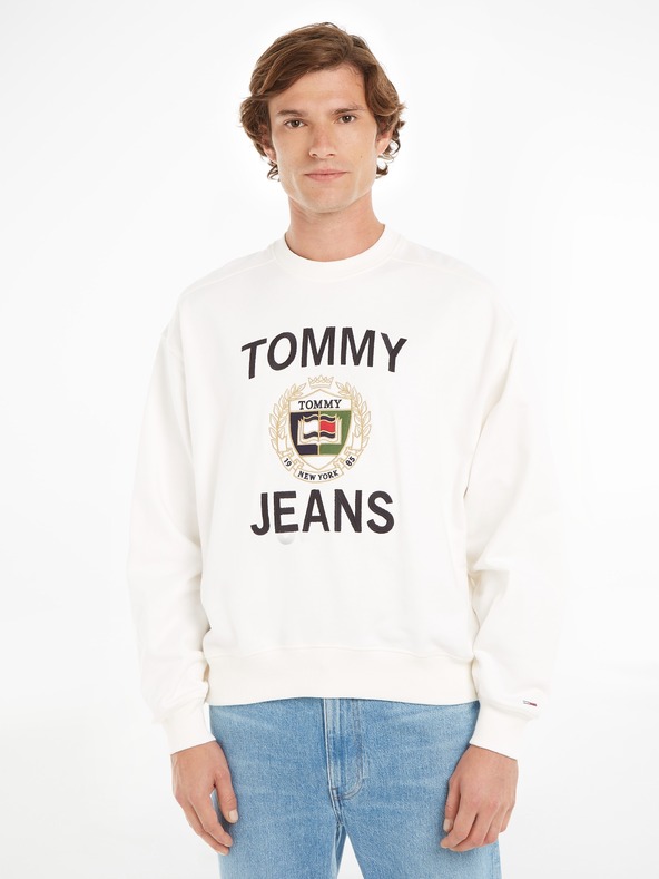 Levně Tommy Jeans Boxy Luxe Mikina Bílá