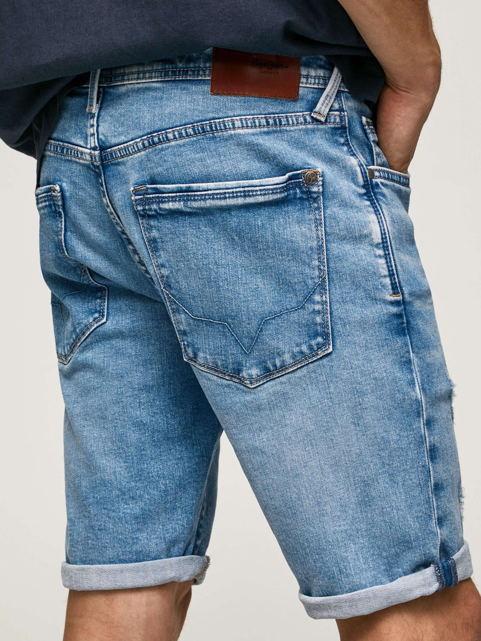 Mens Denim Shorts Loose Hip Hop Cropped Jeans Blue Skateboard Short Pants  Casual | eBay