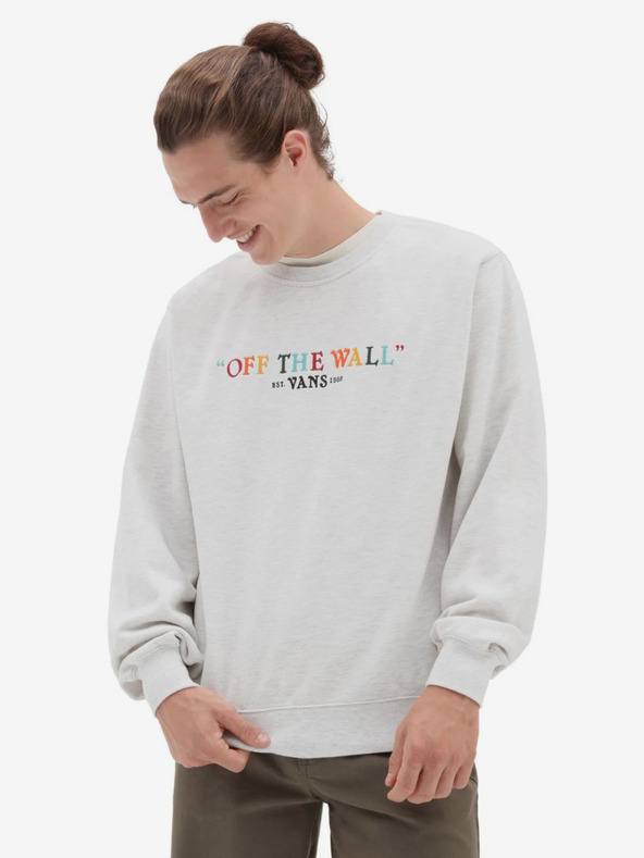 Vans Rainbow Script Crew Sweatshirt Gris