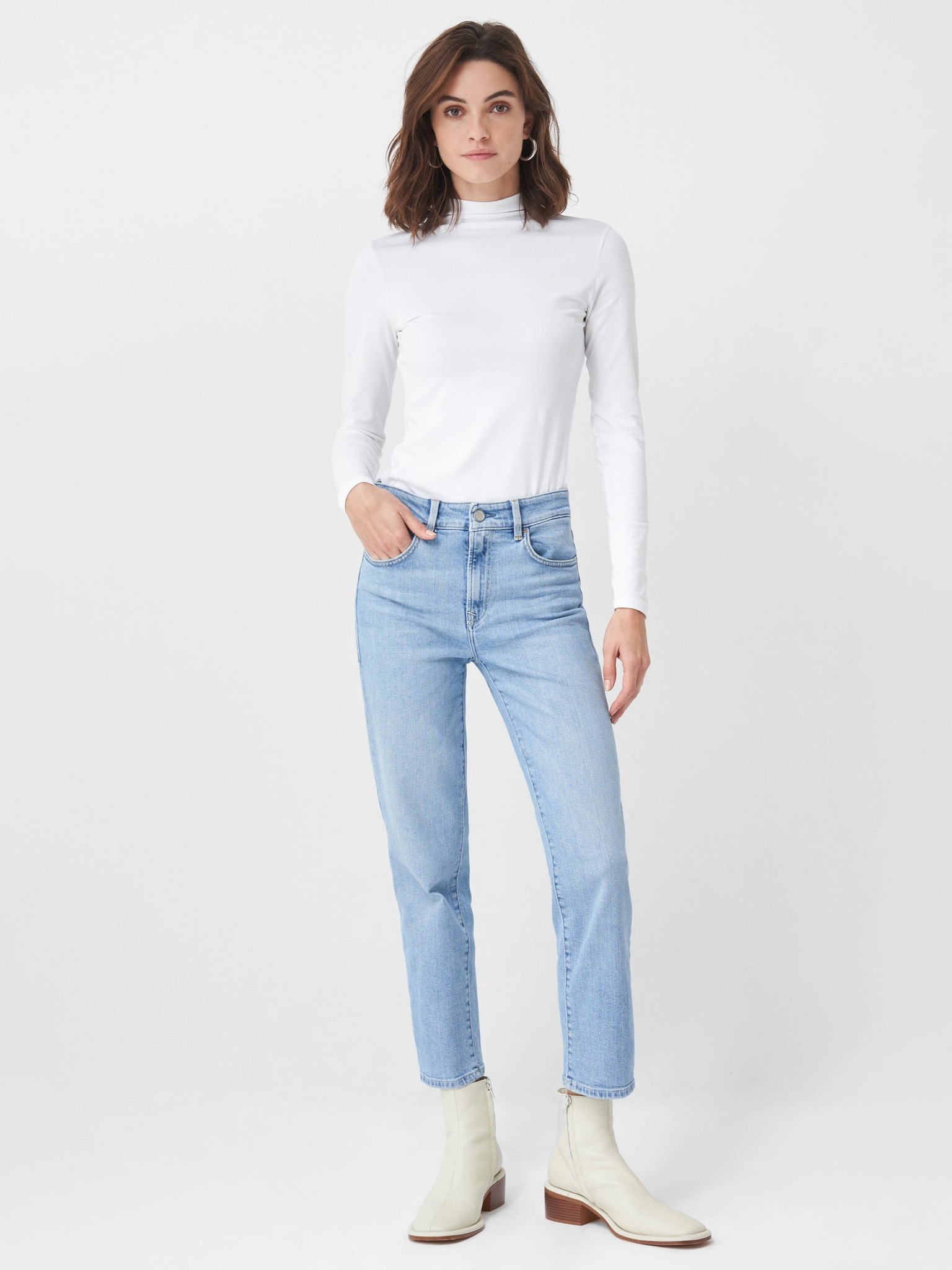 Fotografie Světle modré dámské zkrácené slim fit džíny Salsa Jeans - XL (33/28)