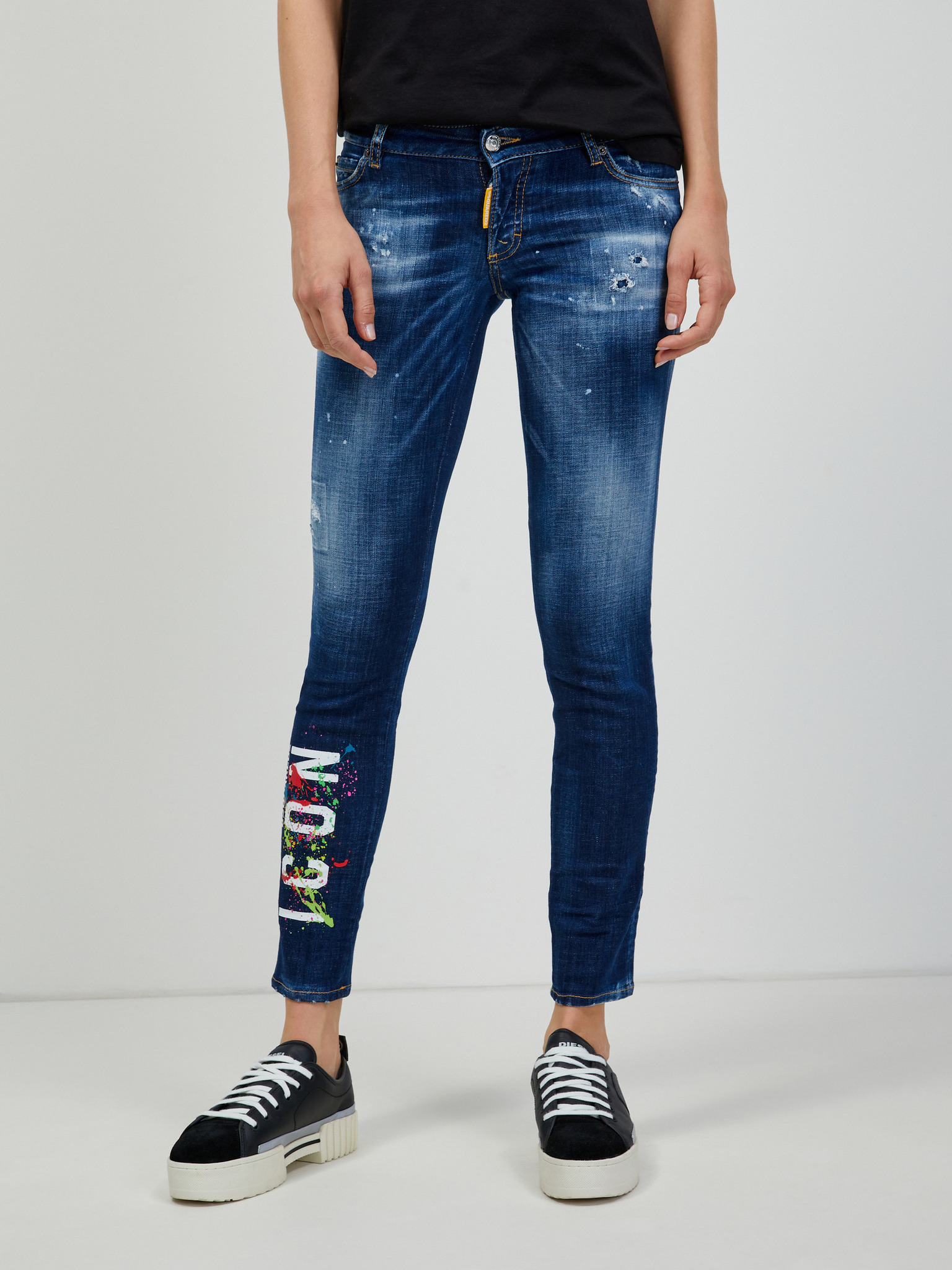 Fotografie Tmavě modré dámské slim fit džíny DSQUARED2 - XL