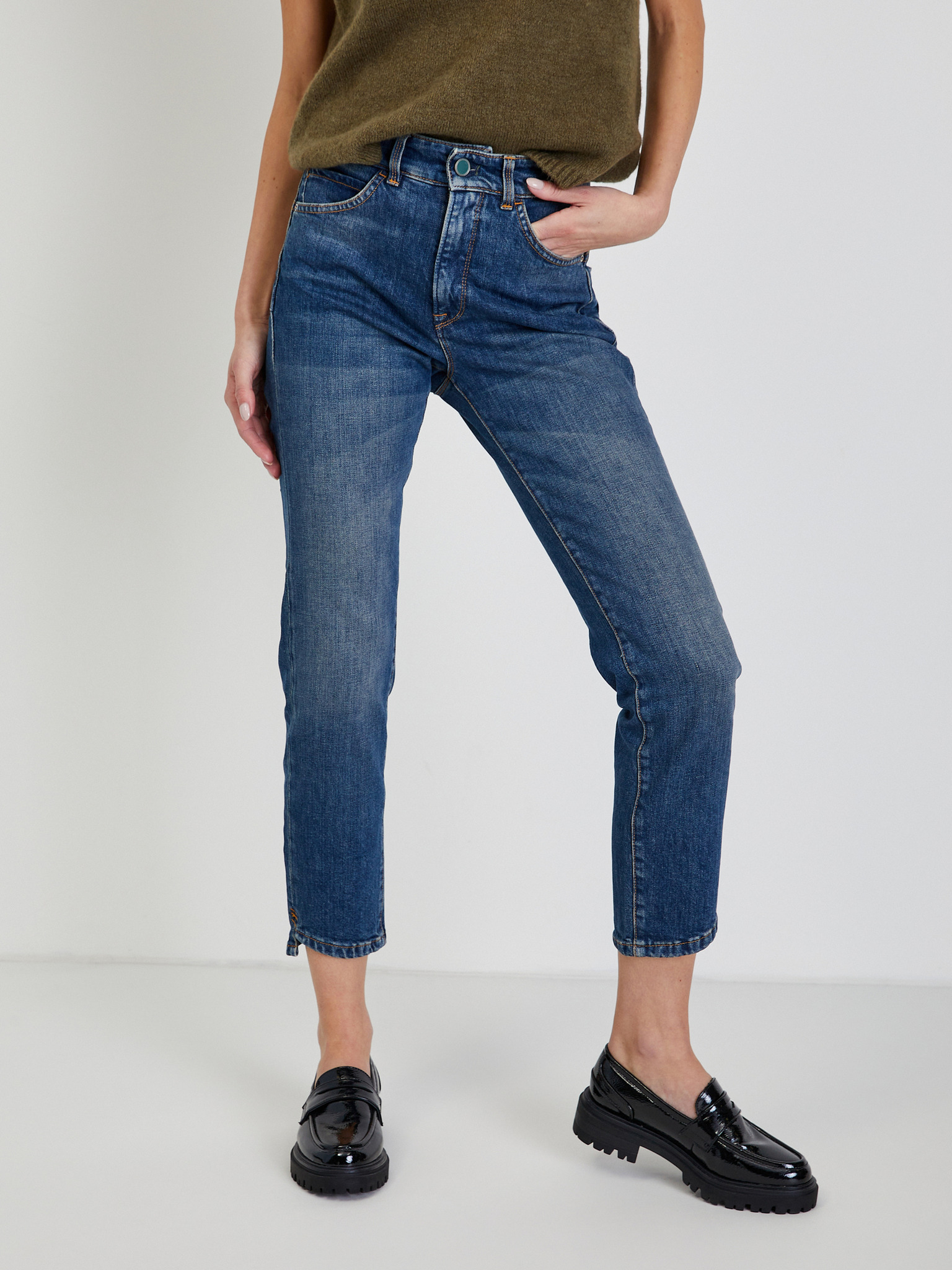 Fotografie Modré zkrácené slim fit džíny Salsa Jeans Secret Glamour - XL (32/28)