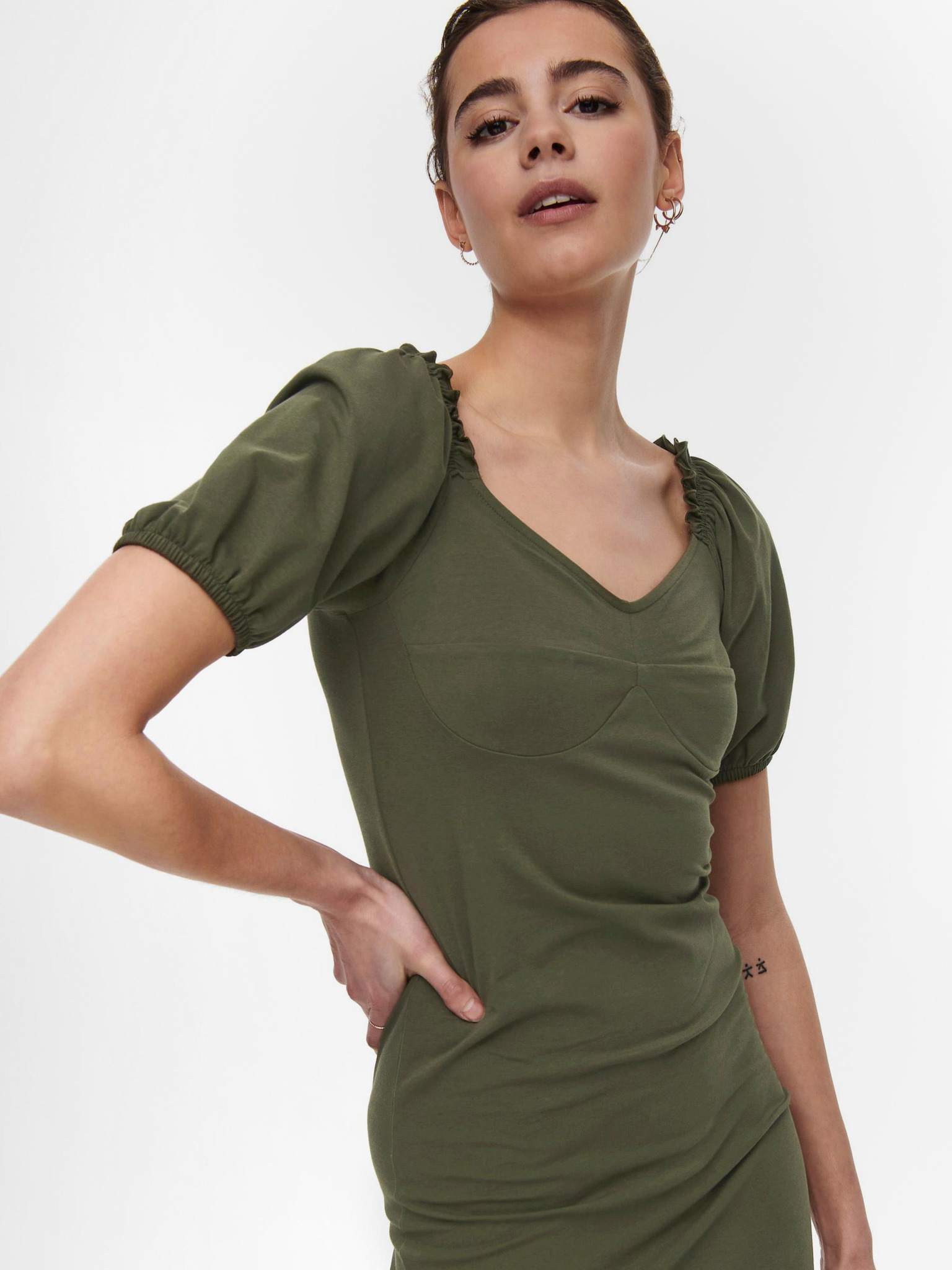 Fotografie Zelené pouzdrové šaty ONLY Niff - XS