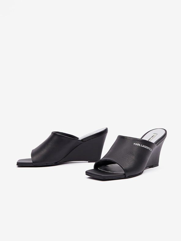 Karl Lagerfeld Rialto Open Toe Mule Pantofle Černá