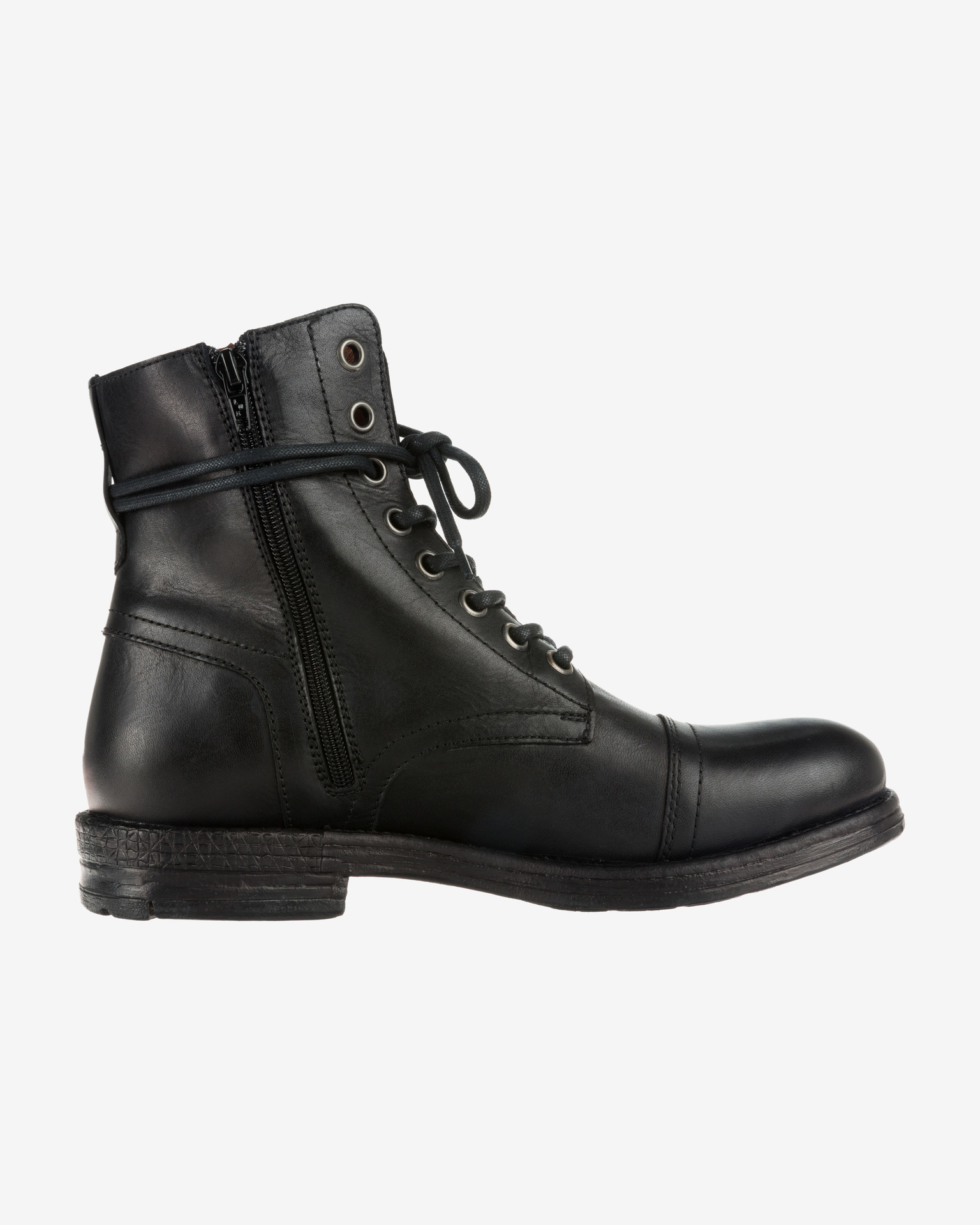 REPLAY MENS PHIM BLACK LEATHER BOOTS