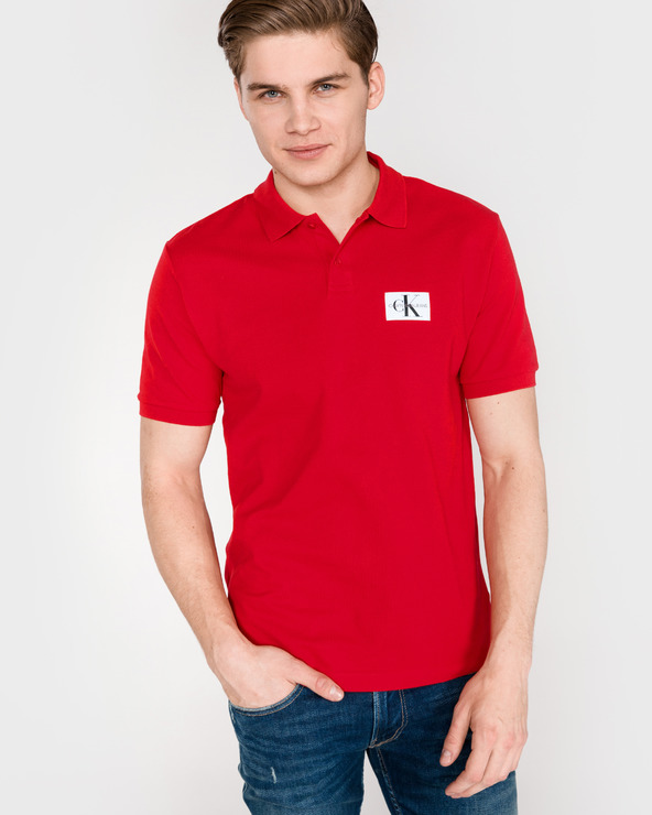 red calvin klein polo