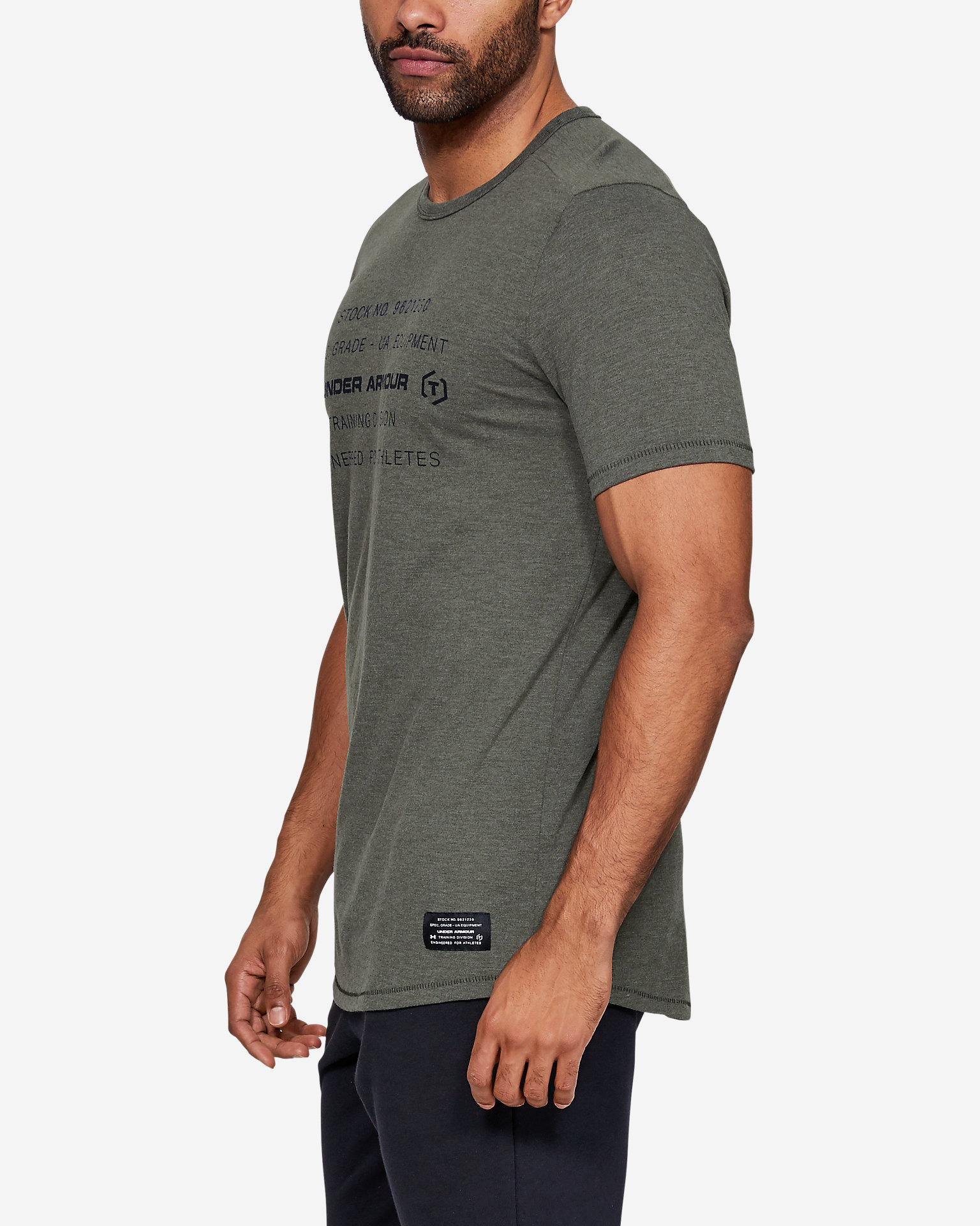Grey L Under Armour Mens Sportstyle Tri-Blend Graphic Sports T-Shirt 
