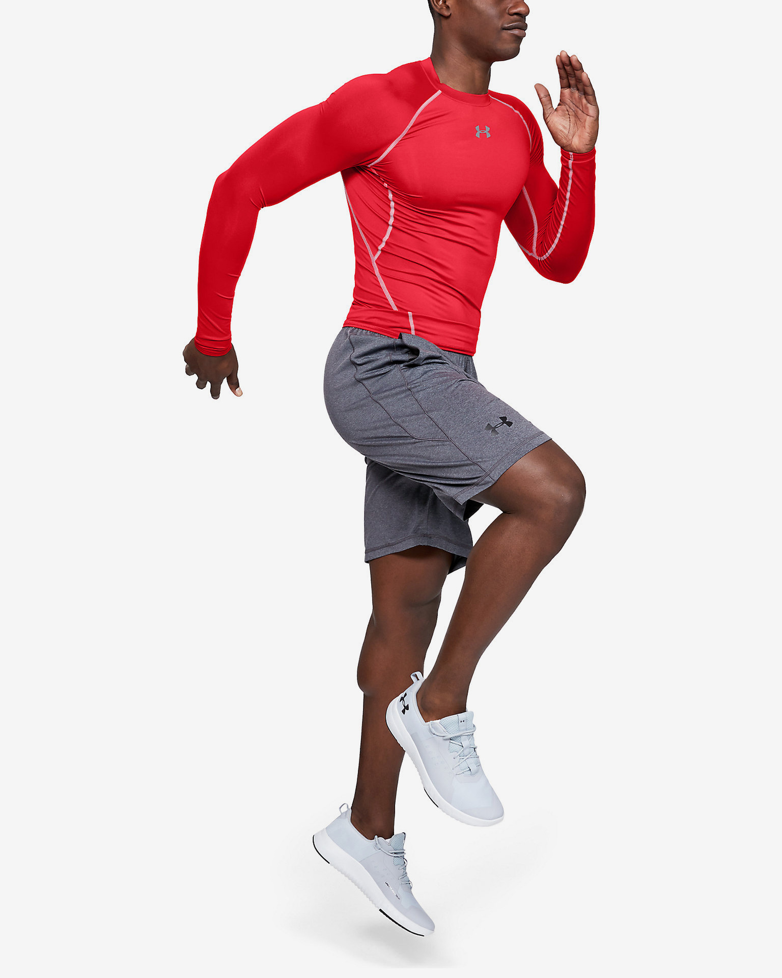 Under Armour Training Heatgear Compression Long Shorts In Red